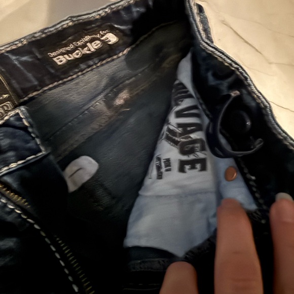 Buckle Dark Blue Denim Jeans - Picture 2 of 3